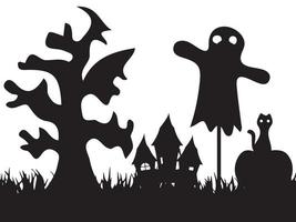 contento Halloween vettore silhouette illustrazione impostato isolato su un' bianca sfondo.