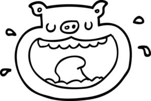 cartone animato odioso maiale vettore