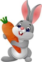 carino coniglio cartone animato Tenere un' carota vettore