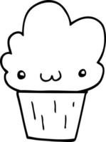 cartone animato Cupcake con viso vettore