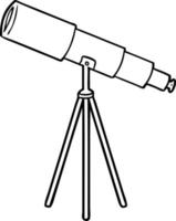 cartone animato linea disegno telescopio vettore