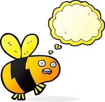 cartone animato ape con pensato bolla vettore