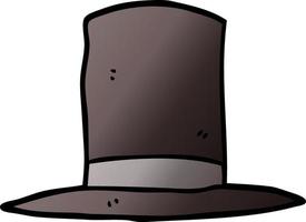 cappello a cilindro di doodle del fumetto vettore