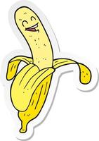 adesivo di una banana cartone animato vettore