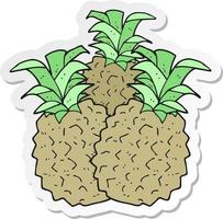 adesivo di un ananas cartone animato vettore