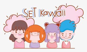 set per bambini kawaii vettore