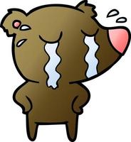 pianto orso cartone animato personaggio vettore