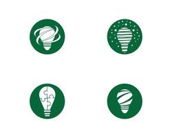 set di icone logo lampadina verde vettore