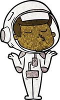 cartone animato fiducioso astronauta vettore