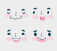 emoji facce di cartone animato kawaii vettore