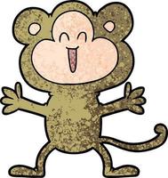cartone animato contento scimmia vettore