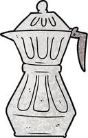 cartone animato caffè espresso pentola vettore