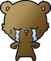 pianto orso cartone animato personaggio vettore