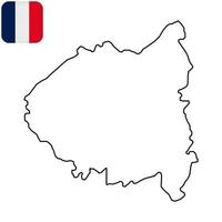 Parigi et petite Couronne carta geografica. regione di Francia. vettore illustrazione.