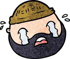 cartone animato maschio viso con barba vettore