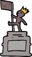 cartone animato scarabocchio monumento statua vettore
