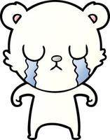 triste poco polare orso cartone animato vettore