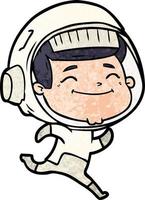 contento cartone animato astronauta vettore