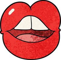 cartone animato pieno labbra vettore
