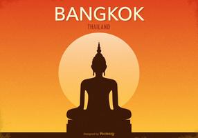 Poster vettoriale retrò di Bangkok gratuito