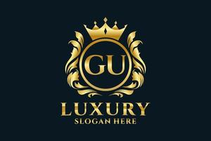iniziale GU lettera reale lusso logo modello nel vettore arte per lussuoso il branding progetti e altro vettore illustrazione.