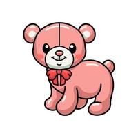 carino orsacchiotto orso cartone animato in posa vettore