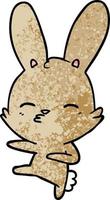 curioso coniglietto cartone animato vettore