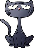 gatto nero dei cartoni animati vettore