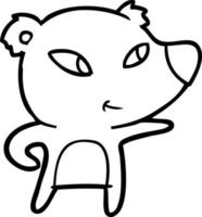 orso simpatico cartone animato vettore