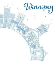 schema winnipeg orizzonte con blu edifici e copia spazio. vettore