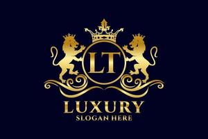 iniziale lt lettera Leone reale lusso logo modello nel vettore arte per lussuoso il branding progetti e altro vettore illustrazione.