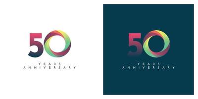 50 anni anniversario colorato astratto design vettore