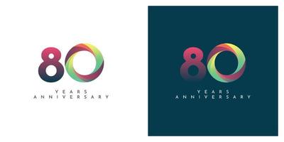 80 anni anniversario colorato astratto design vettore