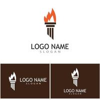 torcia con fiamma logo vettore illustrazione design