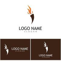 torcia con fiamma logo vettore illustrazione design