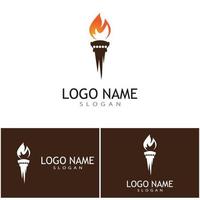 torcia con fiamma logo vettore illustrazione design