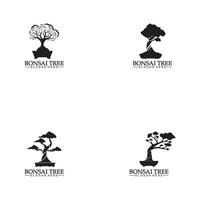 Bonsai logo design silhouette icona vettore