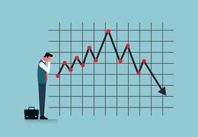 illustrazione di finanziario crisi, azione mercato e moneta, finanziario tendenza freccia economico rischio crisi, i soldi perso attività commerciale simbolo vettore