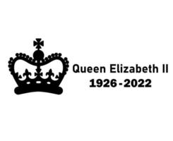 Regina Elisabetta corona 1926 2022 nero simbolo icona vettore illustrazione astratto design