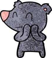 sorridente orso cartone animato vettore