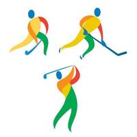 campo hockey ghiaccio hockey golf icona vettore