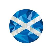 Scozia bandiera icona cerchio Basso poligono vettore