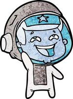 cartone animato ridendo astronauta vettore