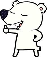contento polare orso cartone animato vettore