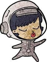 cartone animato bella astronauta ragazza vettore