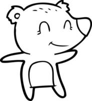 sorridente polare orso cartone animato vettore