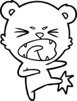 arrabbiato cartone animato orso vettore