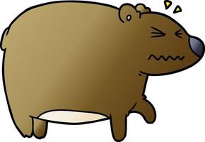 cartone animato orso con un' dolorante testa vettore