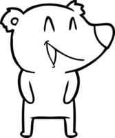 ridendo orso cartone animato vettore