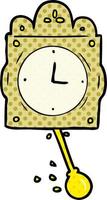 cartone animato ticchettio orologio con pendolo vettore